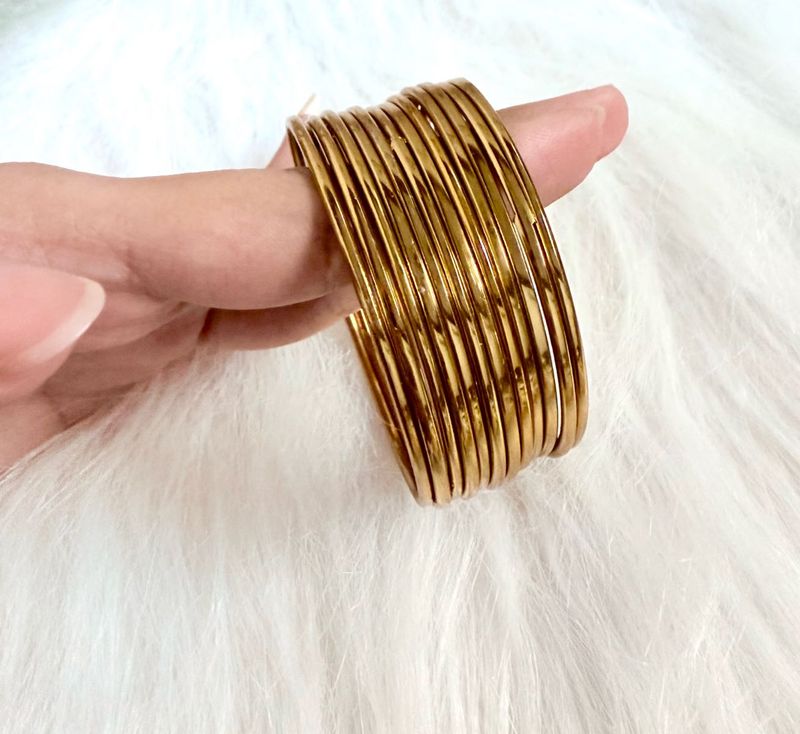 Anti Tarnish - Golden Bangles | Set of 12 Bangle