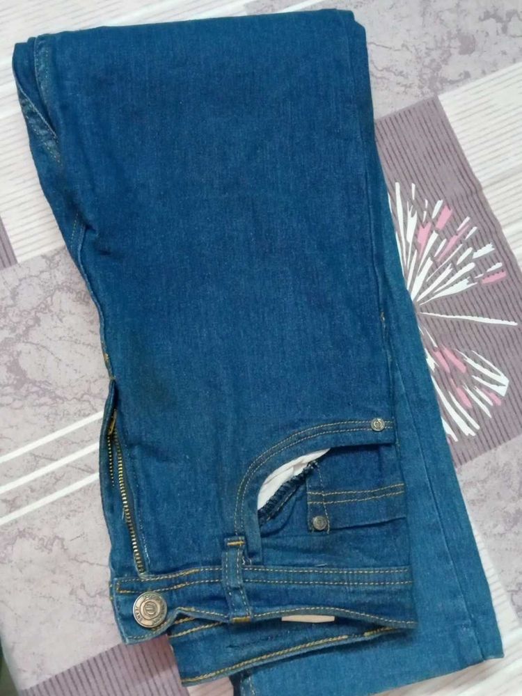 Denim Straight Jeans Navy Blue Colour
