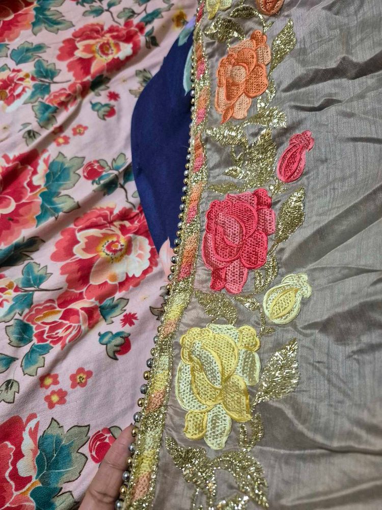 Embroidered  Kurti With Dupatta
