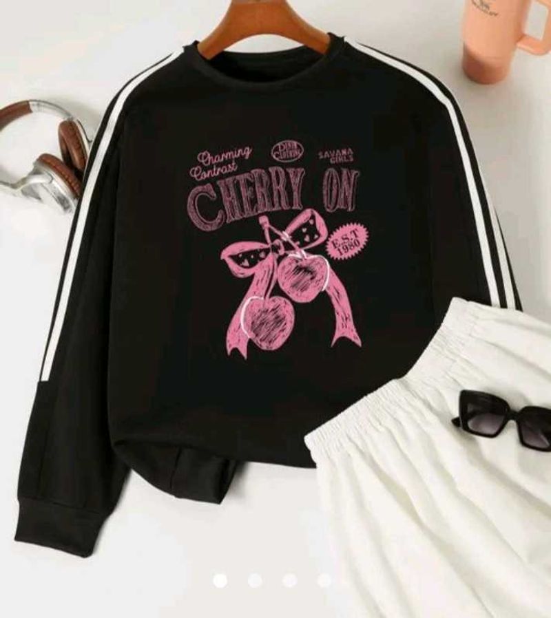 Cherry On Black Sweatshirt