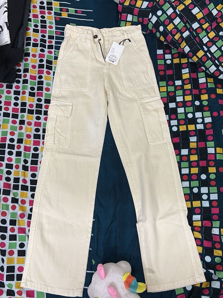 Beige Cargo Pants