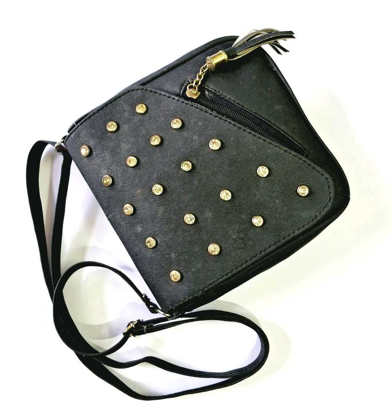 Black Studded Crossbody Bag