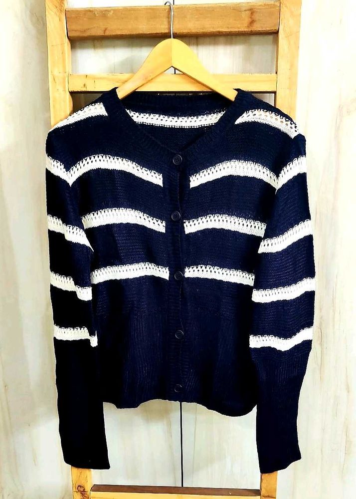 Black &amp; White Design Sweater Size-38