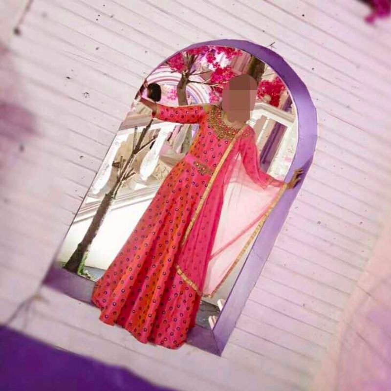 Pink Shade Gown With Net Dupatta