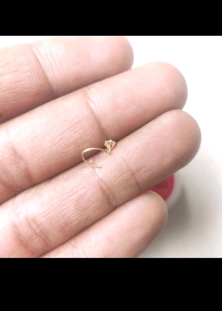 22k Pure Gold dimond Nose Pin 1 piece