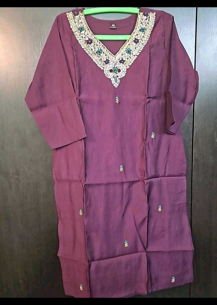 Deep Purple Kurta Set With Beautiful Dupatta