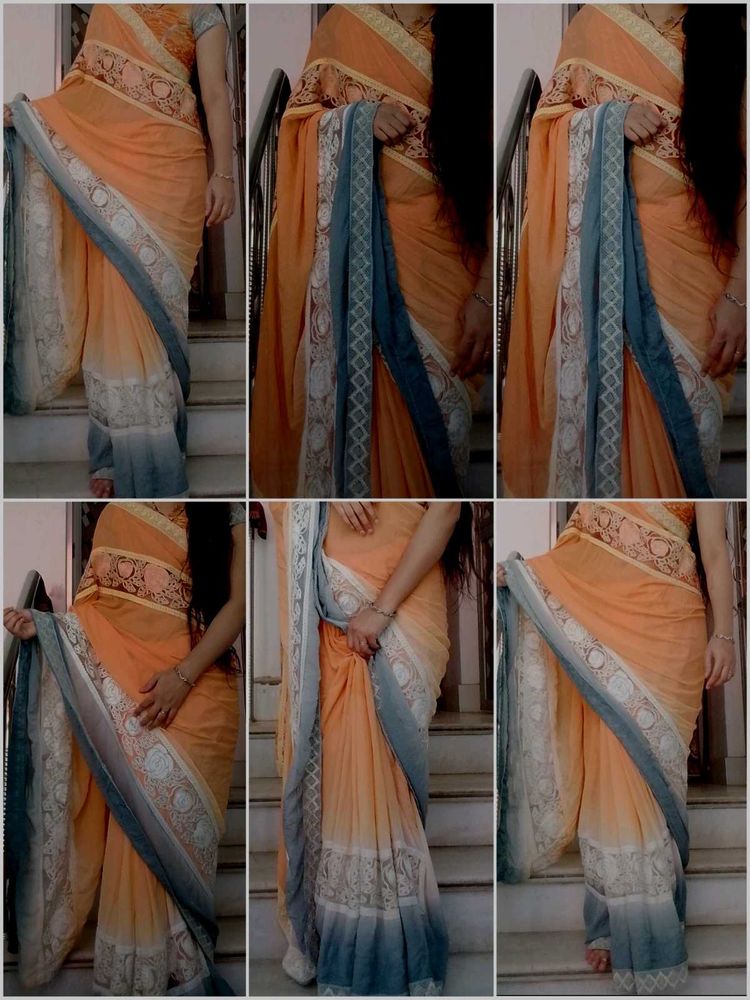 Elegant Peach Saree with blouse