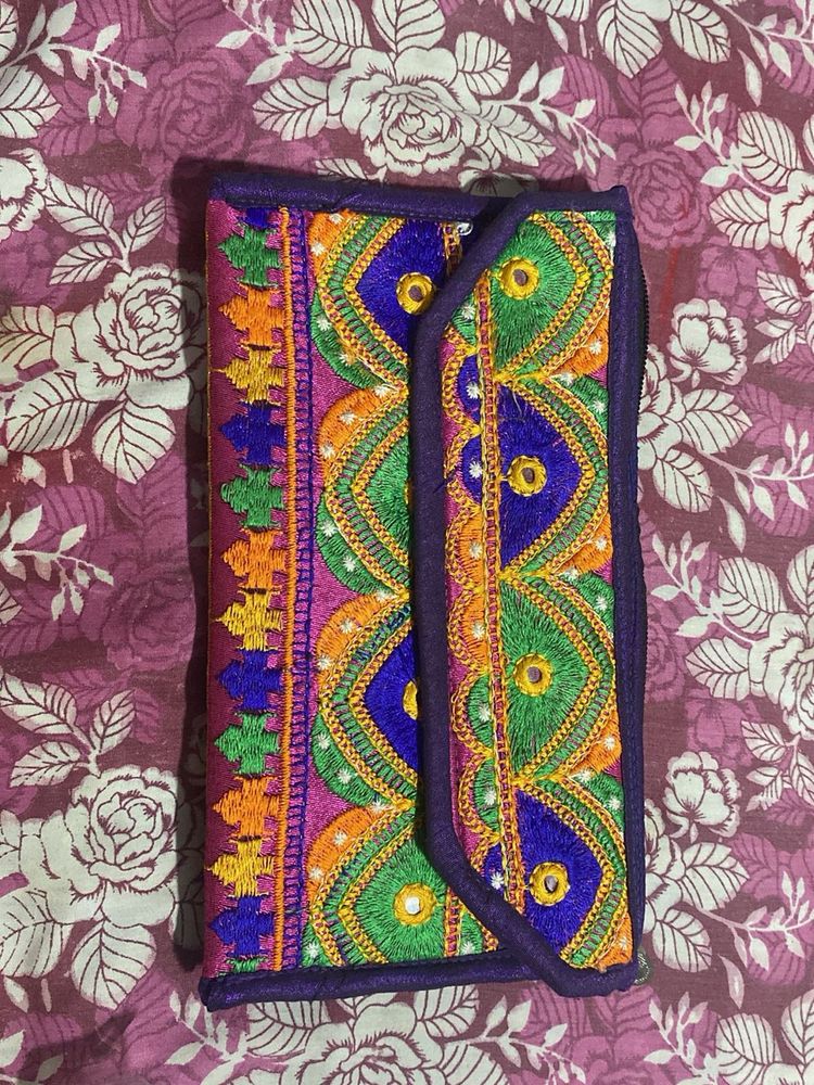 Embroidered Clutch