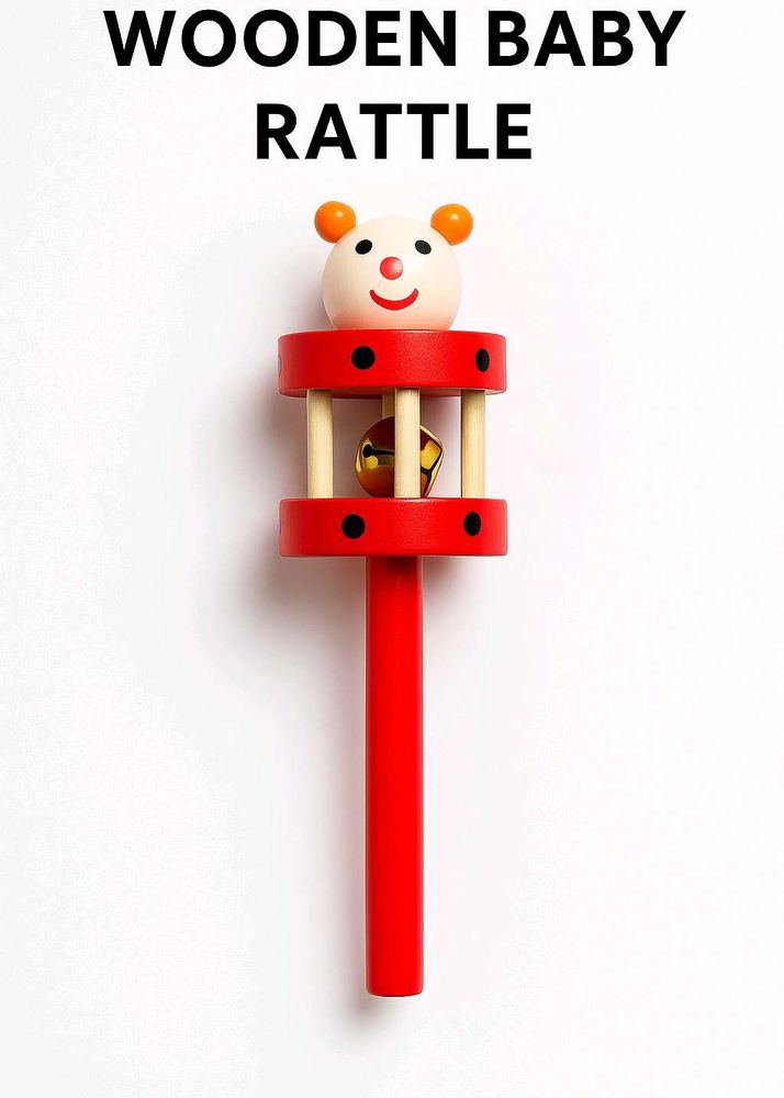 New Set Of 2 Wooden Baby Rattle