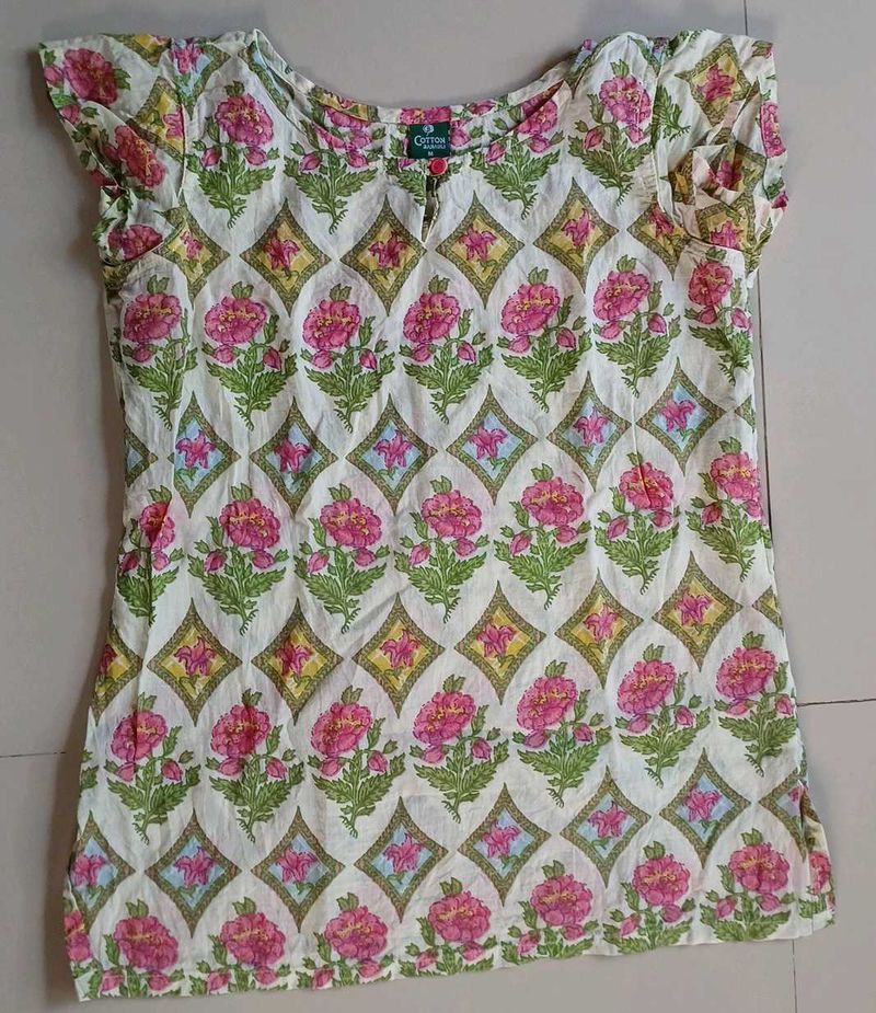 Floral Print  short Kurta