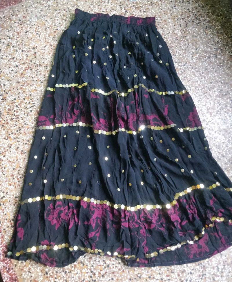 Tiered Floral Maxi Skirt