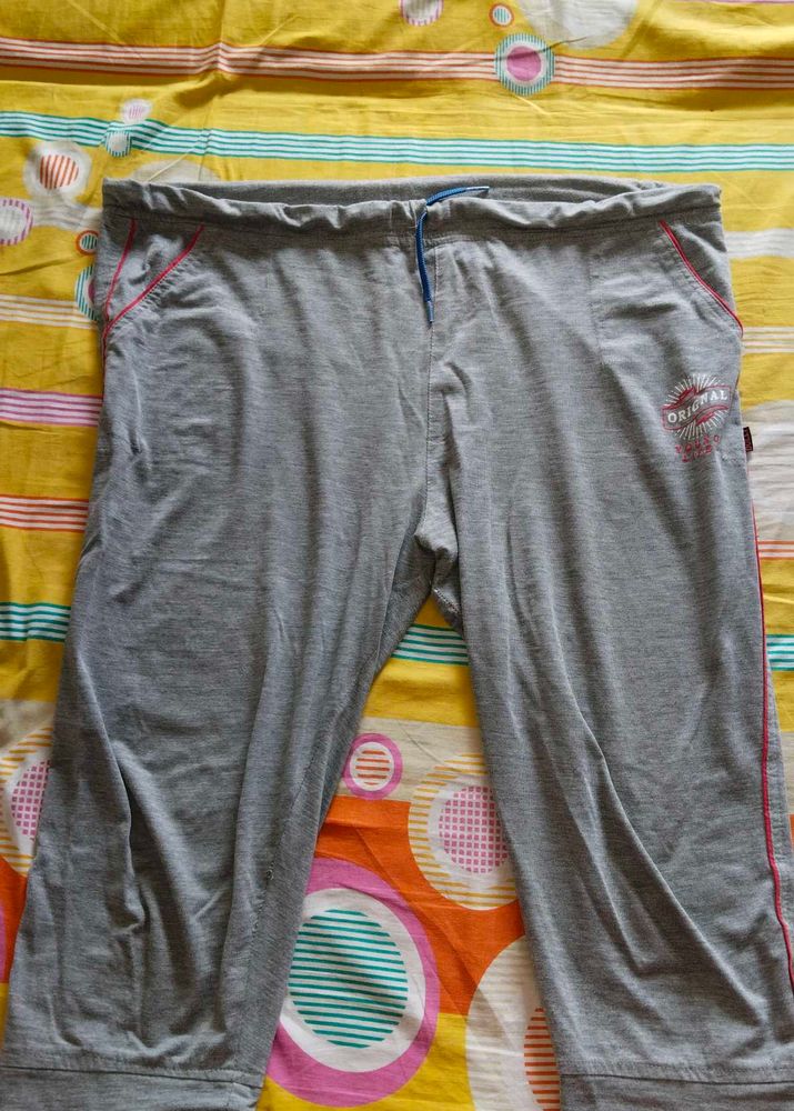 Grey Knee Length Tight Pant For Women