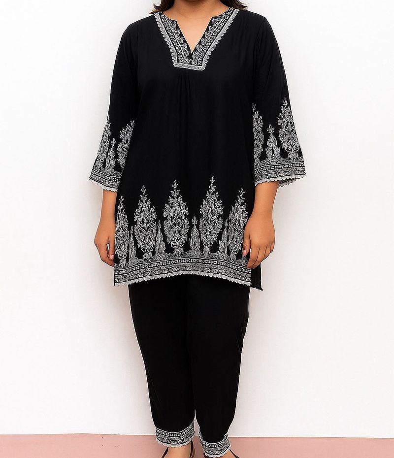 Embroidered Black Co-ord Set