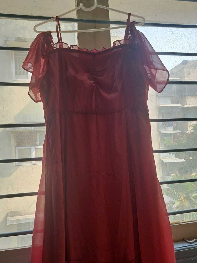 Pink/Mauve Ruffled Dress