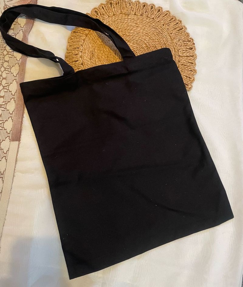 Black canvas Totebag with Zipper