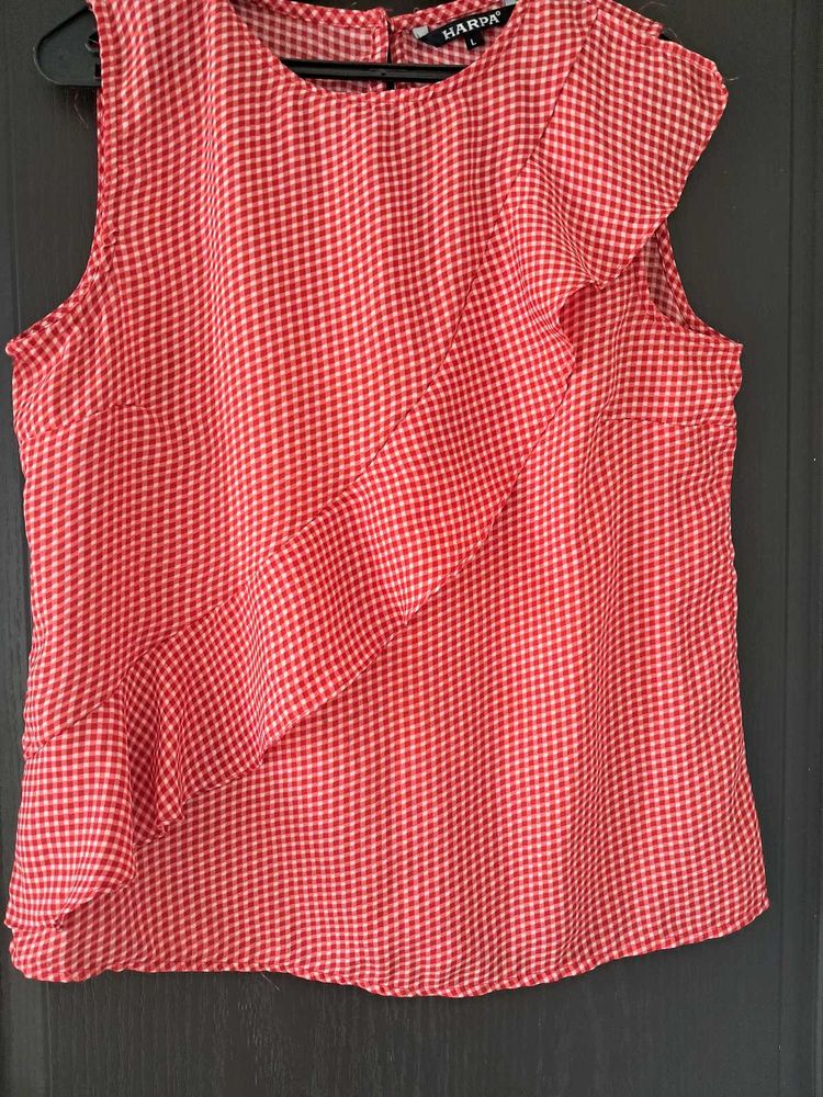 Red Checked Top By Harpa
