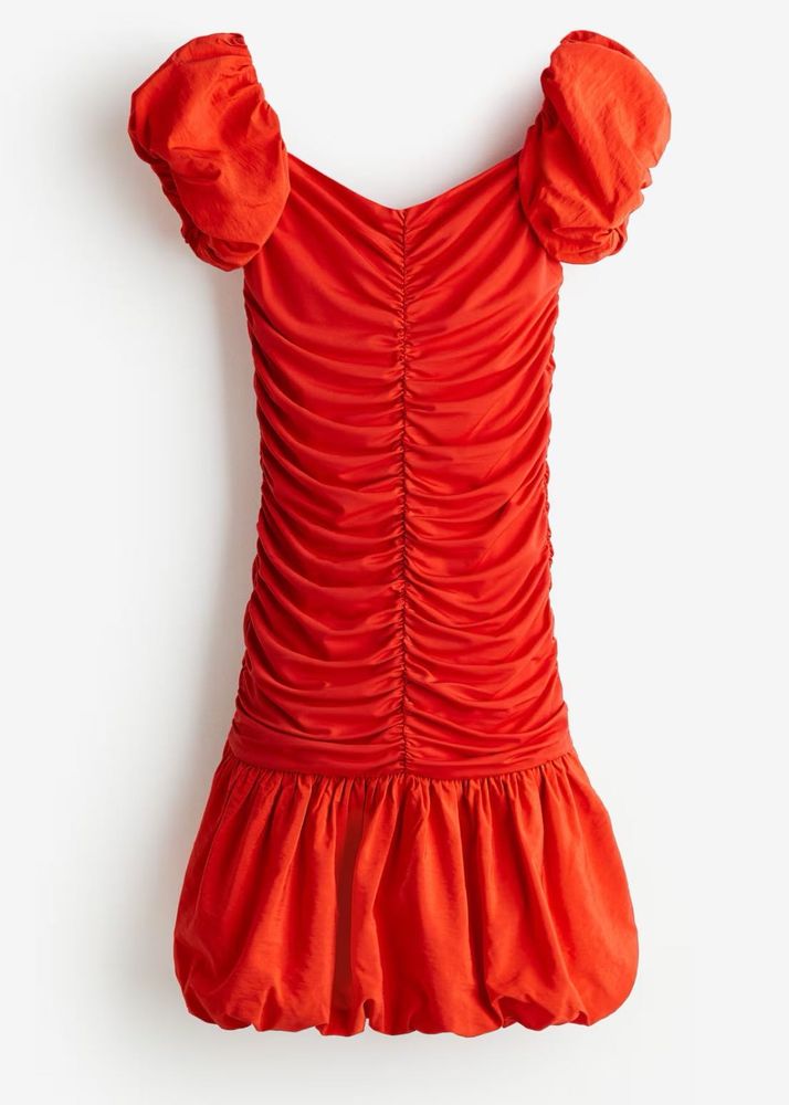 H&amp;M Off-Shoulder Bubble-Hem Drop-Waist Dress