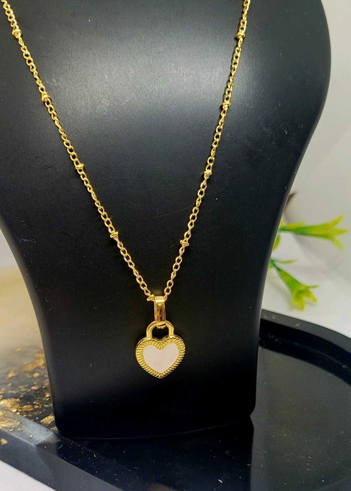 Heart Pendant With Chain Anti-Tarnish New
