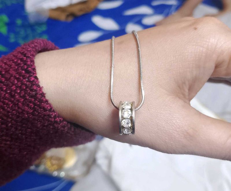 Big Wheel Rotatable Silver Stainless Steel Pendant