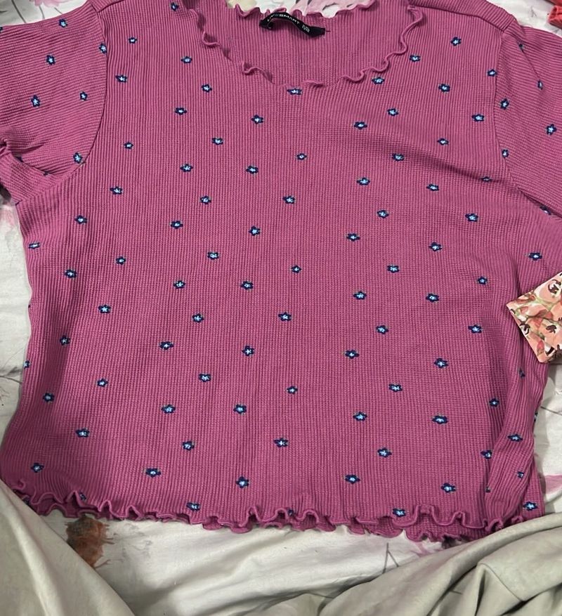 Cute Floral Ruffle Top