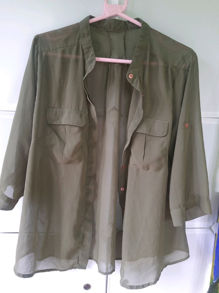 Sheer Olive Shirt