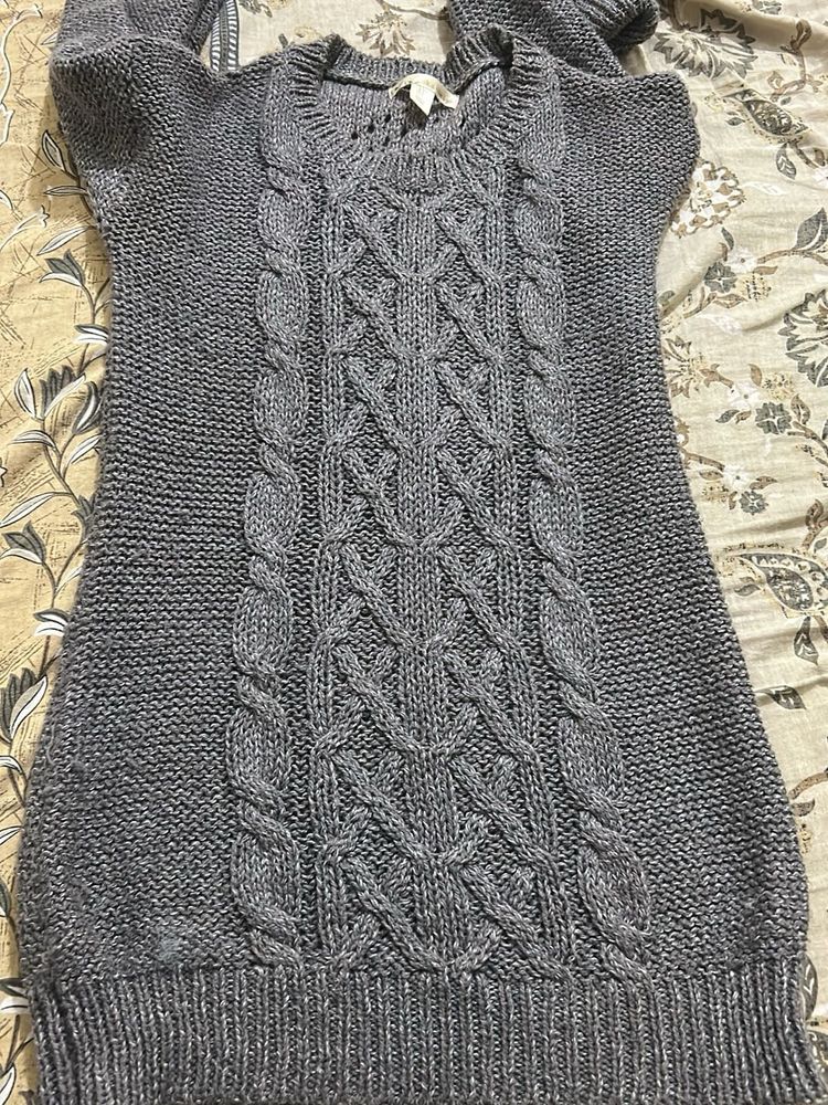 Gray Cable Knit Sweater