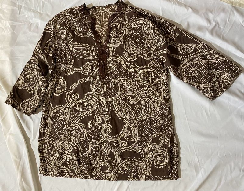 Brown Cotton kurta