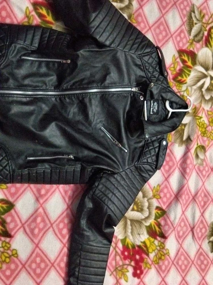 Stylish Black Faux Leather Jacket