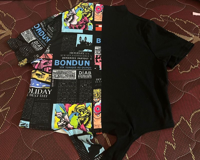 SHEIN Women’s Trendy Front Tie Crop Top – Medium