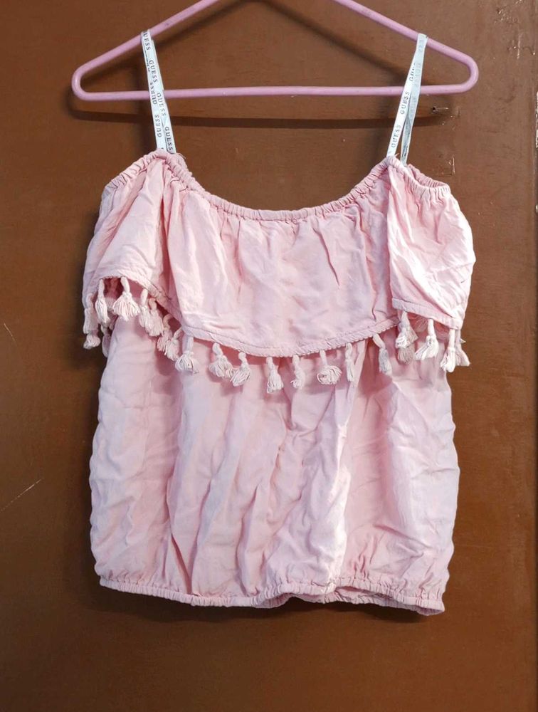 Pink Off Shoulder Top For Women🩷