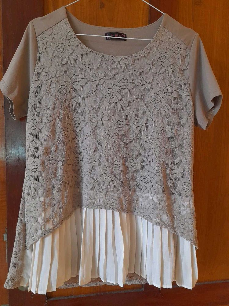 Lace &amp; Pleats Top