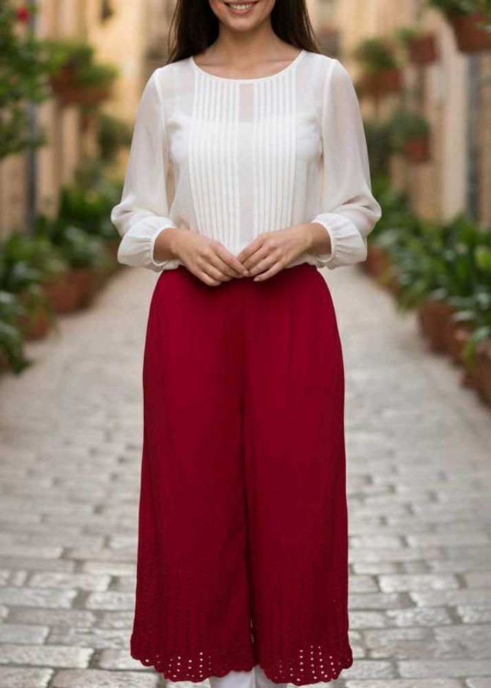 Red Culottes &amp; White Top Set