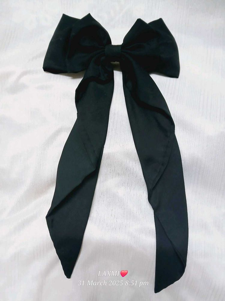Black Satin Bow
