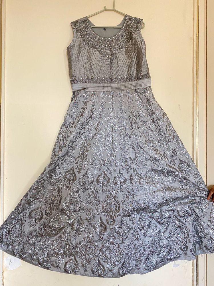 Elegant Grey Ethnic Gown