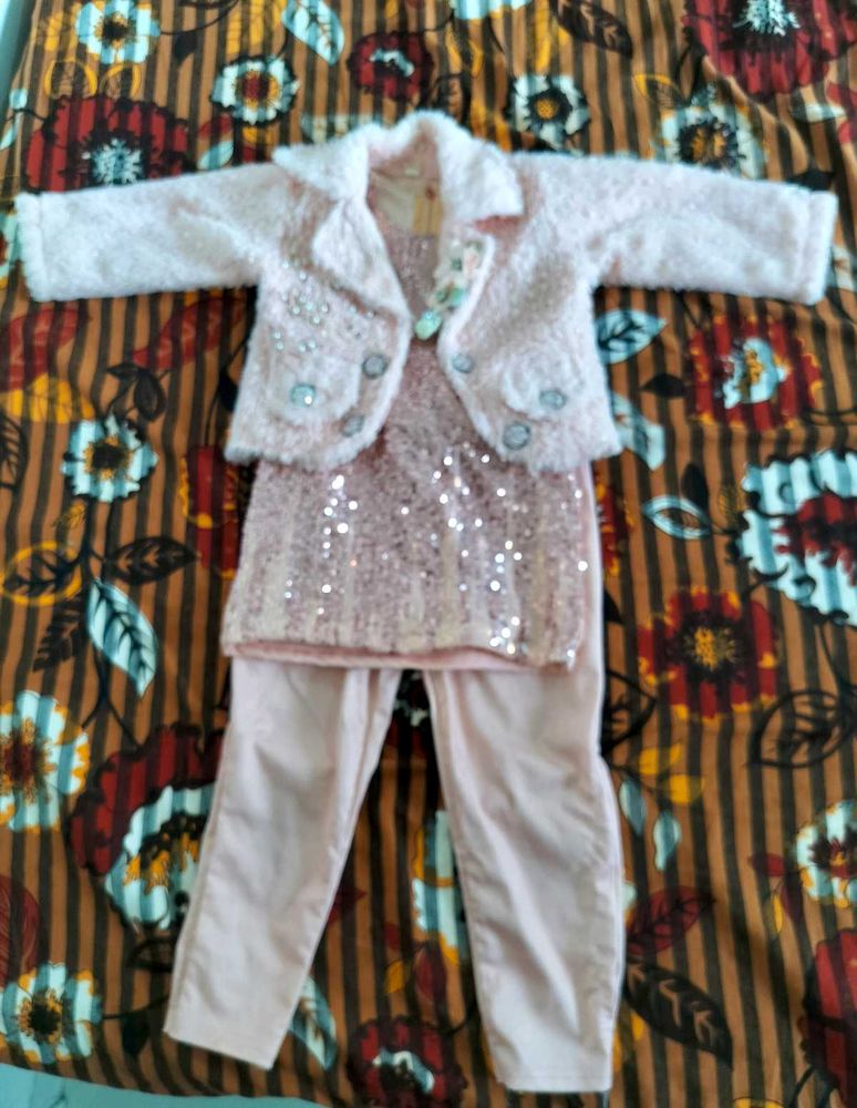 Stylish Baby Girl Party Dress Set (3-Piece)