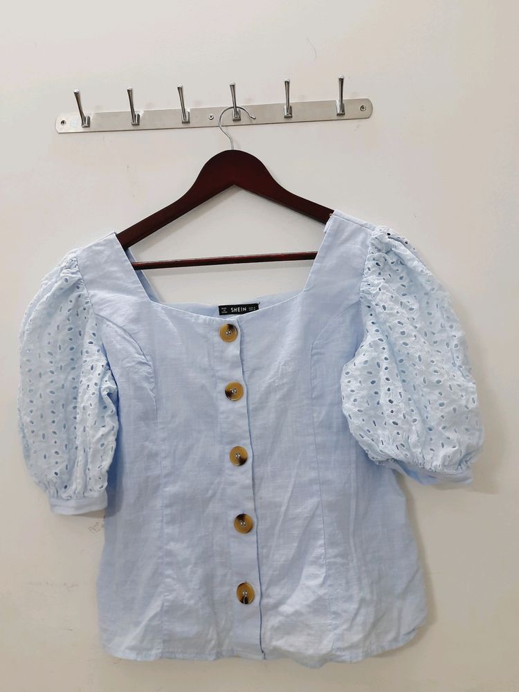 Shein Sky Blue Top