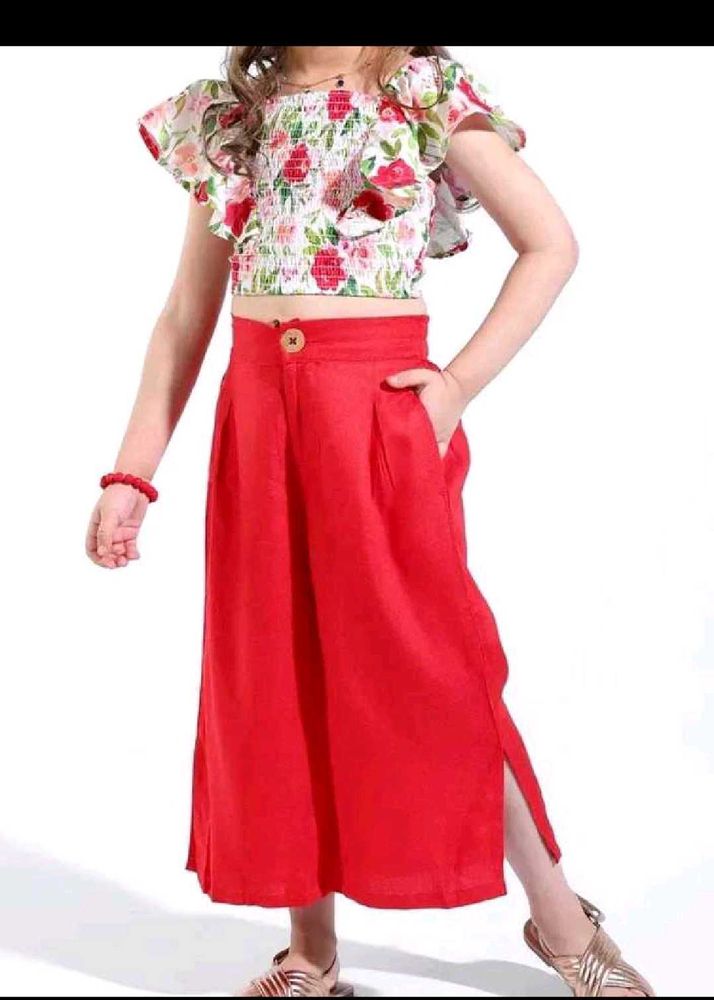 Crop Top with Linen Cullotes