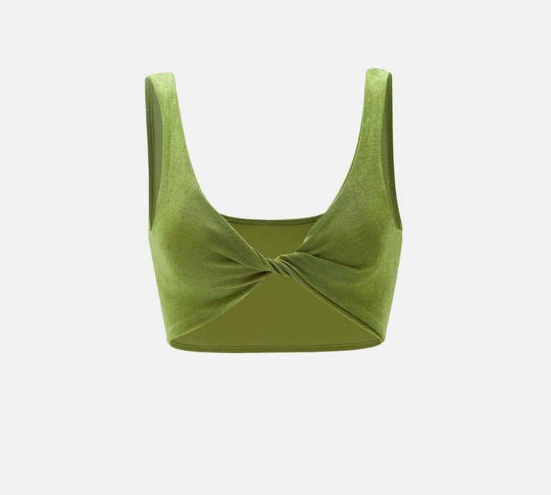 Olive Twist Bikini Crop Top