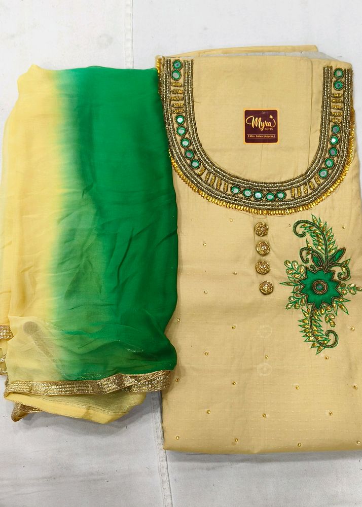 Unstitched Handwork Ladies Suit