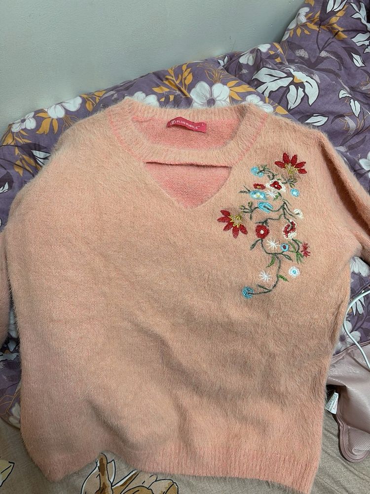 Floral Embroidered Sweater