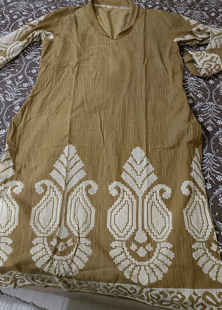 kurta khaki cotton