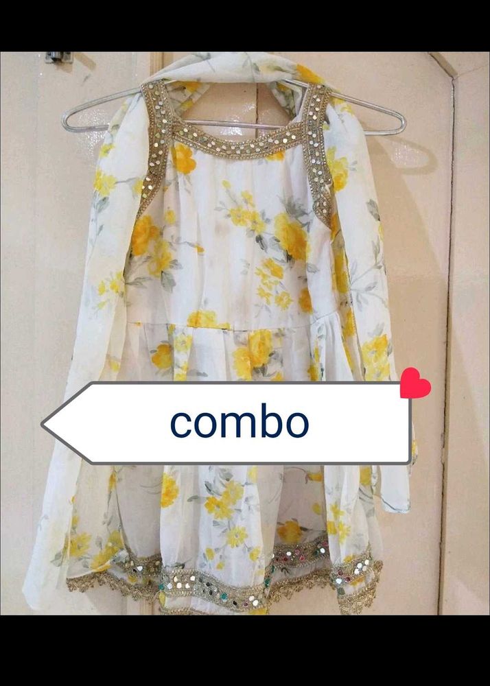 Floral Dress and Scarf Set