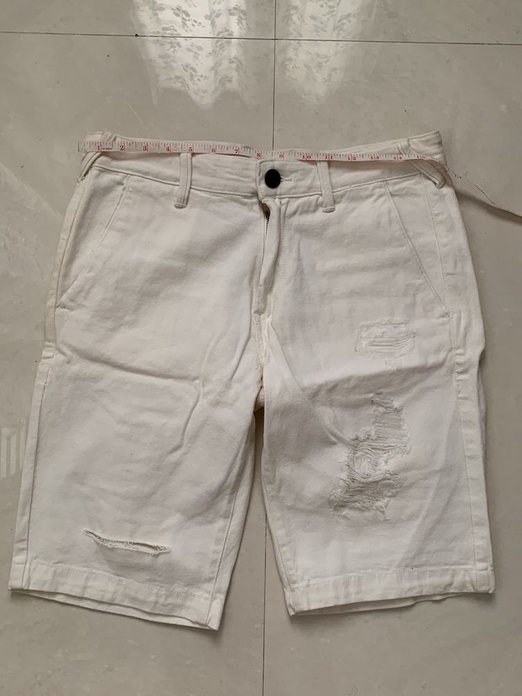 Here &amp; Now White Denim Shorts Summer
