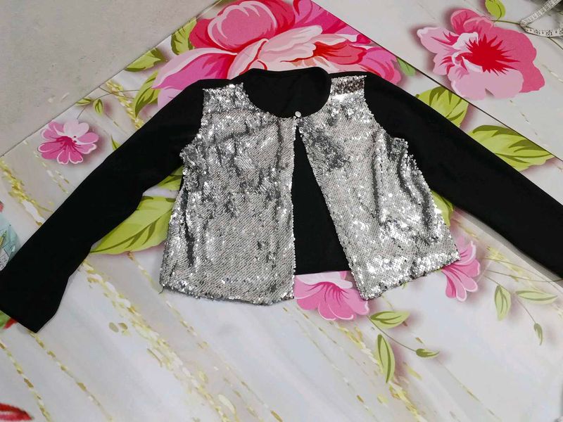 (599)Sequin Embellished Party Cardigan