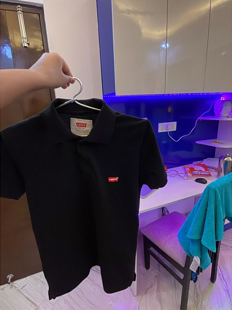 Levis black polo t-shirt.