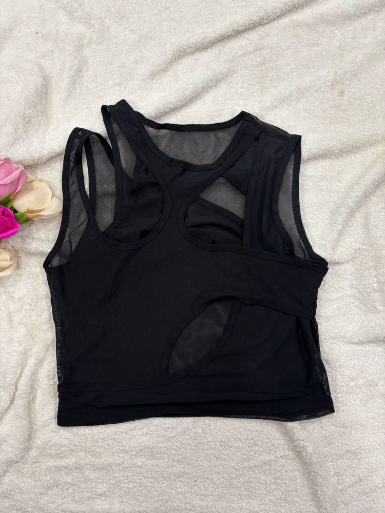 Black Cutout Top