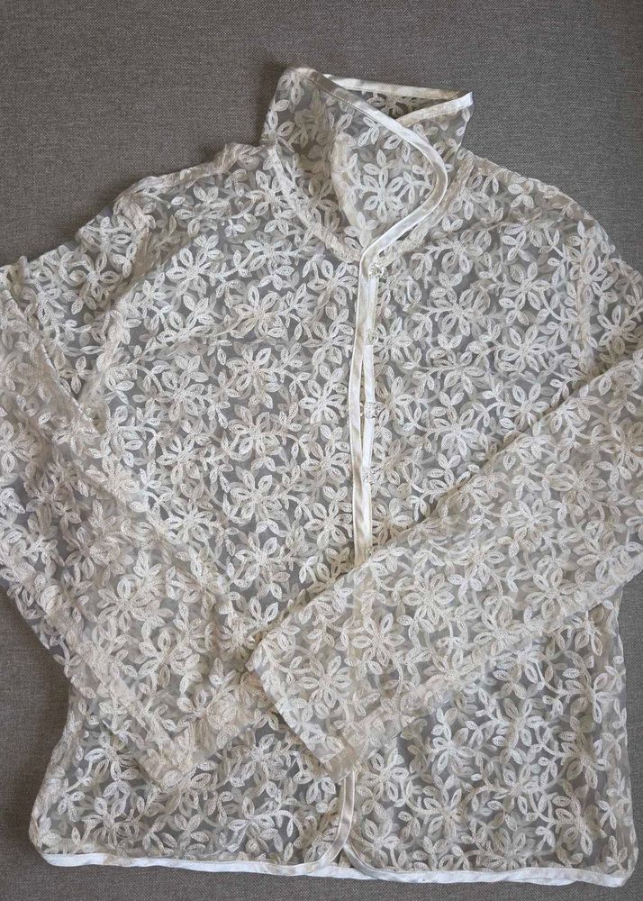 Korean style embroidered organza jacket