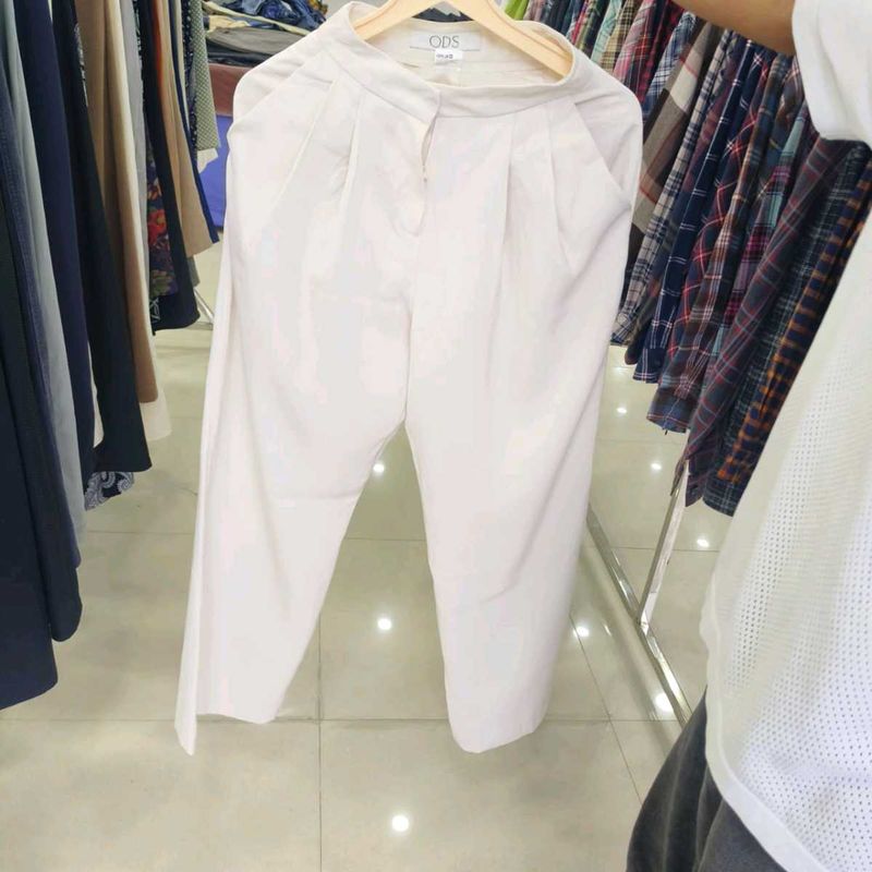 ODS White Wide-Leg Trousers