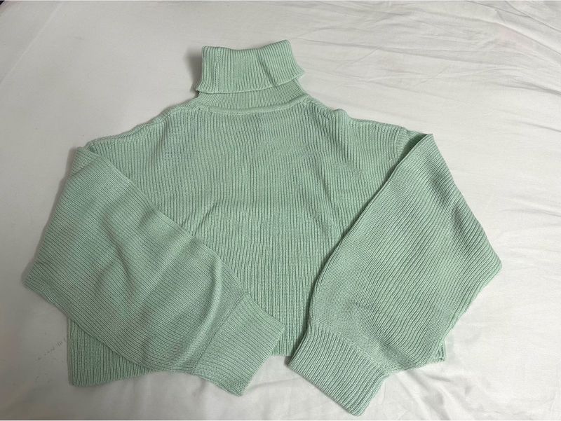 H&amp;M Mint Green Turtleneck Sweater