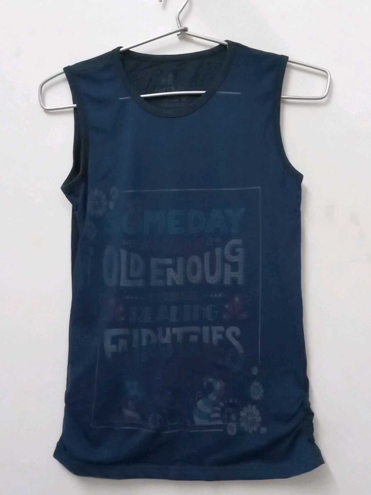 Blue Graphic Tank Top